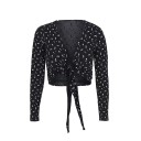 Women's Wrap Crop Top with Long Sleeves A1355 2