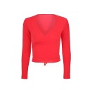 Women's Wrap Crop Top with Long Sleeves A1355 3