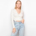 Women's Wrap Crop Top with Long Sleeves A1355 7