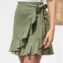 Women's Wrap Mini Skirt with Ruffle A1650 4