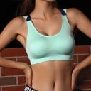 Womens Sports Bra for Fitness and Exercise Double Contrast Straps with Crossed Back Wide Underband Cotton and Polyester 9