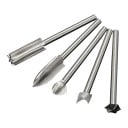 Wood Carving Router Bits 5 pcs Shank 3 mm Five Head Shapes 7 to 8 mm Silver Attachments for Micro Grinder For Engraving and Carving 2