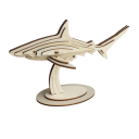 Wooden 3D Shark Puzzle Model DIY Animal Jigsaw Ocean World Assembly Kit Gift for Children Adults Teenagers Creative Crafting 1