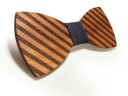 Wooden Bow Tie with Engraved Stripe J644 10