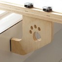 Wooden Cat Bed for Window Sill and Bed Frame 50 x 38 cm Soft Plush Cover Adjustable Holders White Cat Lounger 8