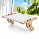 Wooden Cat Bed for Windowsill 55 x 38 cm Load Capacity 20 kg Solid Wood with Metal Hooks Plush Cover White Bed for Window and Bed 5