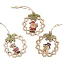 Wooden Christmas Decorations 3 pcs 15