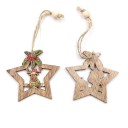 Wooden Christmas Decorations 4 pcs 12