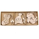 Wooden Christmas Ornaments 12 pcs C591 30
