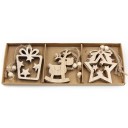 Wooden Christmas Ornaments 12 pcs C591 32