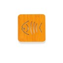 Wooden Coaster with Fish Motif 2