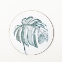 Wooden Coaster with Plant Motif 10