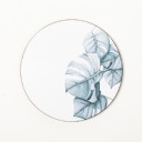 Wooden Coaster with Plant Motif 12