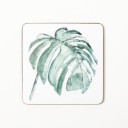 Wooden Coaster with Plant Motif 13