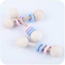Wooden Dumbbell with Silicone Rings J1910 7
