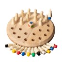 Wooden Educational Game with Board and Dice 24 Colourful Pegs Montessori for 2–6 Players Development of Logic and Colour Recognition for Children and Adults 2