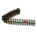 Wooden Fence with Green Wreath 5 x 90 cm Miniature Decoration for Diorama Modelling Miniature Garden and Creative Crafting 2