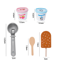 Wooden Ice Cream Counter Montessori Toy for Children Stand with Cups 6 Flavours Ice Lollies Menu and Play Money Kitchen Accessory for Play 5