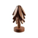 Wooden Insulating Mat 10x10x22.5 cm Christmas Tree Stand Decorative Heat-Resistant Mat for Cup Protection Against Scalding Flower Pot 3
