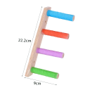 Wooden Ladder for Parrots 22 x 9 cm Natural Climbing Frame with 4 Rungs for Cage Bird Toy Movement and Coordination Development 2