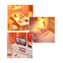 Wooden Mini Dollhouse 24.5 x 20.5 x 15.6 cm DIY Model Kit with Furniture Dust Cover Hand-Assembly 3D Miniature 2