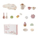 Wooden Montessori Tea Set for Children Kettle with 2 Cups Tray Sugar Bowl Coasters and Spoons BPA Free Educational Toy for Toddlers 1