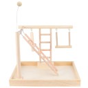 Wooden Perch with Toys for Birds 3