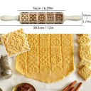 Wooden Rolling Pin 30.5 cm with Mosaic Geometric Pattern Laser Engraved 3D Rolling Pin for Biscuits and Sweets 2