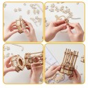 Wooden Russian Wheel 24 × 14 × 28.8 cm 3D Puzzle Mechanical Model Construction Kit with Moving Parts Creative Decoration and Gift for Adults 4