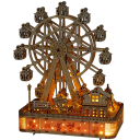 Wooden Russian Wheel 24 × 14 × 28.8 cm 3D Puzzle Mechanical Model Construction Kit with Moving Parts Creative Decoration and Gift for Adults 5