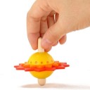 Wooden Spinning Top with Flower 5