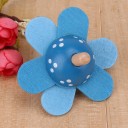 Wooden Spinning Top with Flower 6