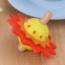 Wooden Spinning Top with Flower 7