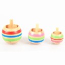 Wooden Spinning Tops 3 pcs 4
