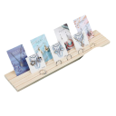 Wooden Stand for Earrings and Cards with 3 Slots Natural Wood Desktop Jewellery Holder for Photos and Cards 1