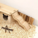 Wooden Steps for Rodents 27 x 8.5 cm Natural Climbing Frame for Hamsters and Guinea Pigs Cage Accessory Solid Wood Toy 2