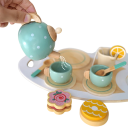 Wooden Tea Set for Children Blue Set with Teapot Cups and Accessories Toy for Toddlers Developmental Kitchen Game for Tea Party 2