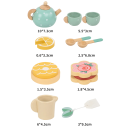 Wooden Tea Set for Children Blue Set with Teapot Cups and Accessories Toy for Toddlers Developmental Kitchen Game for Tea Party 5