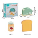 Wooden Toaster with Accessory Set Green Children's Kitchen Toy for Bread and Breakfast Educational Cooking Game for Girls and Boys Aged 3 Years and Up 8