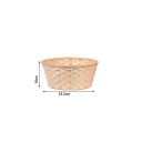 Woven Basket Round 23 × 10 cm Natural Bamboo Storage Basket for Bread Fruit Serving Kitchen Decoration Home 6