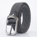 Woven Elastic Belt Unisex Width 3.3 cm Flexible Textile Belt with Metal Buckle Fashion Accessory for Jeans Shorts and Trousers 2