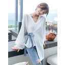 Wrap Blouse with Bow 3