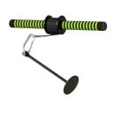 Wrist and Forearm Strengthening Roller with Carabiner and Weight Pin Foam Handle Black with Green Stripes Home Arm Training 2