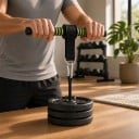Wrist- und Unterarmtrainer mit Karabiner und Hülse für Gewichte Schaumstoffgriff Schwarz mit grünen Streifen Heimtraining für die Arme 3