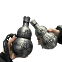 Wukongin eristetetty termoskannu kurpitsan muotoisena 500 ml ruostumatonta terästä musta 3D design pullo korkilla 1