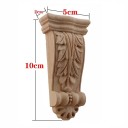 Wycinana drewniana konsola dekoracyjny liściasty relief 10x5x2 cm drewno lite naturalne brązowe do mebli i wnętrz 2