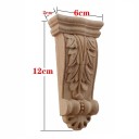 Wycinana drewniana konsola dekoracyjny liściasty relief 12x6x2 cm drewno lite naturalny brąz do mebli i wnętrza 2