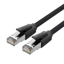 Wydajny kabel ethernet Cat8 2 m okrągły nylonowe oplot SFTP RJ45 40Gbps 2000 MHz PVC czarny do łączenia urządzeń sieciowych 1