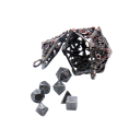 Wydrążony metalowy breloczek wielościenna kostka z mini kostkami 7 sztuk Fantasy dodatek do gier planszowych RPG DnD breloczek do kluczy 2
