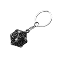 Wydrążony metalowy breloczek wielościenna kostka z mini kostkami 7 sztuk Fantasy dodatek do gier planszowych RPG DnD breloczek do kluczy 3